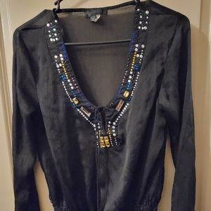 Marinerblu Jeweled long sleeve Blouse